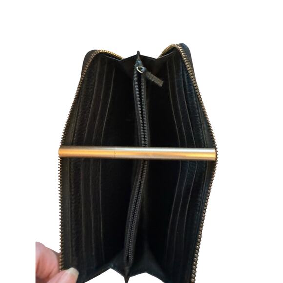 Gucci Vintage GG Canvas Tote & Wallet Set Black Monogram Leather Trim Authentic - Picture 14 of 15